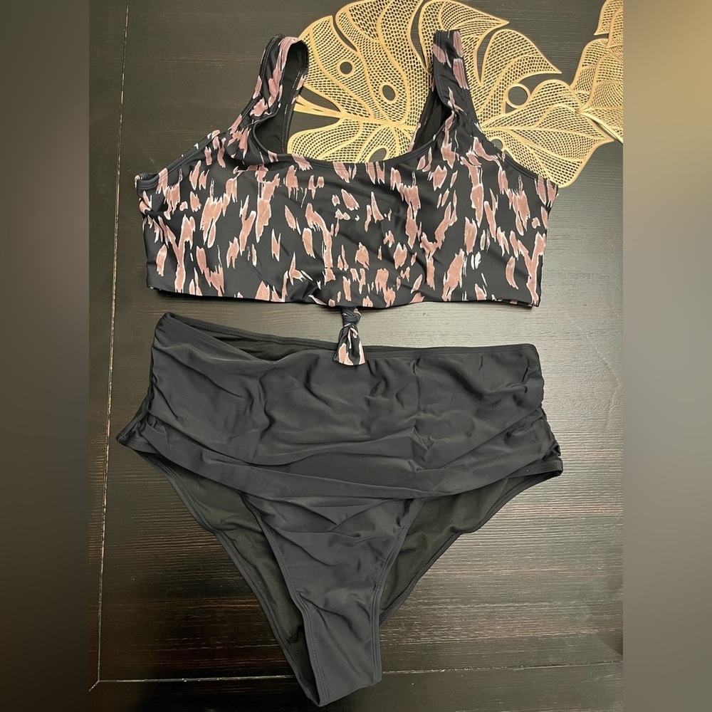 Pink Queen Two-Piece High Waisted Swimsuit NWOT